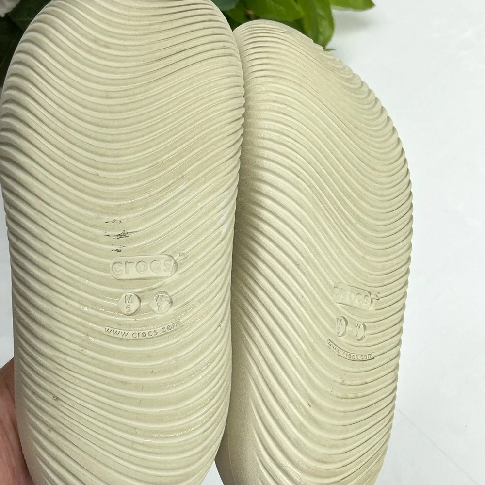 CROCS Women's Cream Mules - Picture 3 of 4